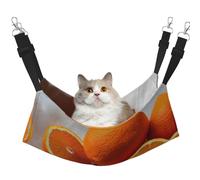 GaxfjRu Hamaca ajustable para gatos con diseño de fruta naranja fresca, para ventana, acogedora cama de terciopelo para mascotas y descanso para gatitos