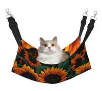 GaxfjRu Hamaca ajustable para gatos con diseño de girasol naranja para ventana, acogedora cama de terciopelo para mascotas y sala de estar para gatitos