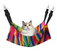 GaxfjRu Hamaca ajustable para gatos con rayas de color arcoíris para ventana, acogedora cama de terciopelo para mascotas y sala de estar para gatitos
