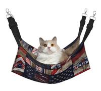 GaxfjRu Hamaca ajustable para gatos, diseño de bandera americana, para ventana, acogedora cama de terciopelo para mascotas y sala de estar para gatitos