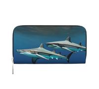 GaxfjRu Hammerhead Sharks - Cartera larga de piel con estampado de tiburones para hombre, con tarjetero