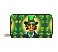 GaxfjRu Happy St Patrick's Day - Cartera elegante para mujer, delgada y minimalista, piel sintética y cremallera de metal segura, Blanco, Talla única, Classic