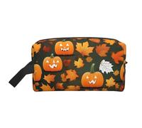 GaxfjRu Happy Thanksgiving Day Calabaza Impresión Viaje Cosméticos Bag Organizador Grande Bolsa de Maquillaje Mujer para Cosméticos Accesorios de Tocador, Blanco, Talla Única, Color blanco., Talla