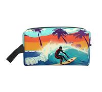 GaxfjRu Hawaiian Surfer on Ondulado Impresión Viaje Cosméticos Bag Organizador Grande Bolso Maquillaje Mujer para Cosméticos Accesorios de tocador, Blanco, Talla Única, Color blanco., Talla única
