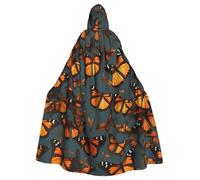 GaxfjRu Heaps of Orange Monarch Butterflies - Capa con capucha para Halloween, corta medieval, con capucha, longitud completa, disfraz de Halloween para mujeres y hombres