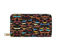 GaxfjRu Heaps of Orange Monarch Butterflies - Cartera de piel sintética con cremallera de metal, tarjetero para mujeres modernas y organizadas, I Love My Dog Dachshunds, Talla única, Classic
