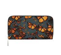 GaxfjRu Heaps of Orange Monarch Butterflies - Cartera larga de piel con estampado de mariposas monarca para hombre, con tarjetero