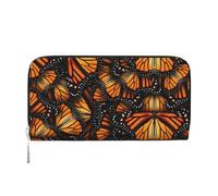 GaxfjRu Heaps of Orange Monarch Butterflies - Cartera larga de piel con estampado de mariposas monarca para hombre, con tarjetero
