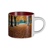 GaxfjRu Hello Autumn - Tazas de cerámica hechas a mano con impresión otoñal, tazas de pared gruesa de gran capacidad, con mango en C para café, té y regalos