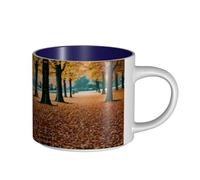 GaxfjRu Hello Autumn - Tazas de cerámica hechas a mano con impresión otoñal, tazas de pared gruesa de gran capacidad, con mango en C para café, té y regalos