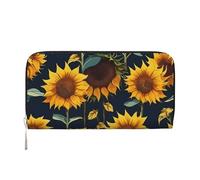 GaxfjRu Hermosa cartera pequeña de cuero con estampado de girasol para mujer, tarjetero de crédito, monedero de bolsillo para mujer