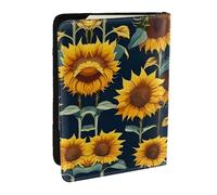 GaxfjRu Hermosa funda de piel con estampado de girasol para pasaporte, funda impermeable para pasaporte para mujeres y hombres, Black, Talla única