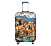 GaxfjRu Hermosa funda protectora para maleta con estampado de Italia, funda de equipaje de viaje, lavable, antiarañazos, Black, M