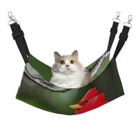 GaxfjRu Hermosa hamaca ajustable de pájaros rojos para gatos, para ventana, acogedora cama de terciopelo para mascotas y sala de estar para gatitos