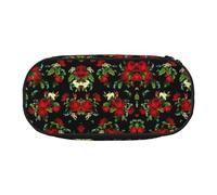 GaxfjRu Hermoso estuche de regalo con estampado de rosas de gran capacidad, estuche estético para hombres y mujeres, oficina en casa