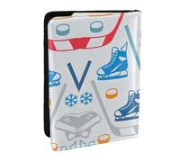 GaxfjRu Hockey Elements - Funda para pasaporte con estampado creativo para viajes, organizador de viaje, funda para tarjetas de crédito, Black, Talla única