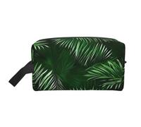 GaxfjRu Hojas verdes de palma plantas tropicales impresión viaje bolsa cosmética organizador grande bolsa maquillaje mujer cosméticos artículos de tocador accesorios, blanco, talla única, Color