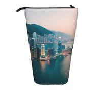 GaxfjRu Hong Kong Print - Estuche telescópico portátil para lápices, organizador con múltiples ranuras, para herramientas de escritura y accesorios