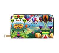 GaxfjRu Hot Air Balloons - Cartera de cuero para mujer, organizador de gran capacidad con soporte para chequera, cartera plegable para mujer, color blanco, talla única, clásica, White, Talla única,