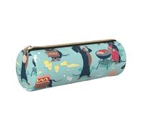 GaxfjRu Hot Dogs and Lemonade - Estuche de piel con cremallera para bolígrafos y lápices, diseño de perro caliente y limonada