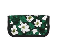 GaxfjRu Hunter - Estuche de lona para lápices con diseño de pétalos florales y lunares, almacenamiento organizado para picnics y uso diario, estuche de maquillaje, soporte para lápices