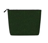 GaxfjRu Hunter Green - Bolsa de maquillaje con estampado de pétalos florales para viaje, bolsa de aseo con cremallera, organizador de maquillaje para mujer, Negro -, Talla única