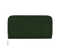 GaxfjRu Hunter Green - Cartera larga de piel con estampado de pétalos florales para hombre, aspecto vintage, tarjetero para tarjetas de crédito
