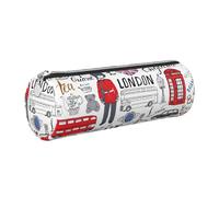 GaxfjRu I Love London - Estuche de piel con cremallera para bolígrafos y lápices, diseño de grano suave