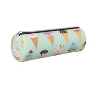 GaxfjRu Ice Cream Cones - Estuche de piel con cremallera para bolígrafos y lápices, funda suave de grano