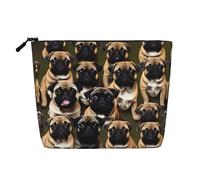 GaxfjRu Imagen De Pug-Bolsa de maquillaje de viaje con impresión estándar, bolsa de aseo con cremallera, organizador de maquillaje para mujer, Negro -, Talla única
