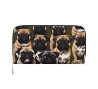 GaxfjRu Imagen De Pug - Cartera larga de piel con estampado estándar para hombre, diseño vintage, tarjetero para tarjetas de crédito