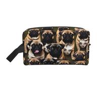 GaxfjRu Imagen De Pug-estándar impresión Viaje Cosmético Bolsa Organizador Grande Neceser Maquillaje Mujeres para Cosméticos Artículos de tocador Accesorios, Blanco, Talla Única, Color blanco., Talla