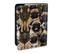 GaxfjRu Imagen De Pug-Funda para pasaporte con impresión estándar para viajes, organizador de viaje, funda para tarjetas de crédito, funda para pasaporte, Black, Talla única