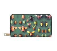 GaxfjRu Insect Atlas - Cartera de piel para mujer con gran capacidad, segura y versátil, billetera plegable para mujer, Blanco, Talla única, Classic