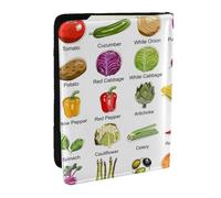 GaxfjRu Introducción de varias verduras con impresión de pasaporte, cartera para viajes, organizador de viaje, funda para tarjetas de crédito, libro de pasaporte, Black, Talla única