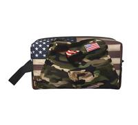 GaxfjRu Jungle Bandera Americana impresión Viaje Cosméticos Bag Organizador Grande Bolso Maquillaje Mujeres para Cosméticos Artículos de tocador Accesorios, Blanco, Talla Única, Color blanco., Talla
