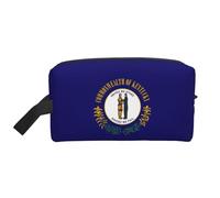 GaxfjRu Kentucky Bandera de Estado Impresión Viaje Cosméticos Bag Organizador Grande Bolso Maquillaje Mujeres para Cosméticos Artículos de tocador Accesorios, Blanco, Talla Única, Color blanco., Talla