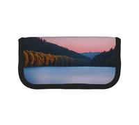 GaxfjRu Lake Under Sunset - Estuche de lona para lápices, almacenamiento organizado para picnics y uso diario, bolsa de maquillaje, soporte para lápices