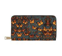 GaxfjRu Lambs and Sheep - Cartera de piel sintética con cremallera de metal, tarjetero para mujeres modernas y organizadas, Montones de Mariposas Monarca color naranja, Talla única, Classic