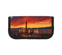 GaxfjRu Las Vegas Sunset - Estuche de lona para lápices, almacenamiento organizado para picnics y uso diario, bolsa de maquillaje, soporte para lápices
