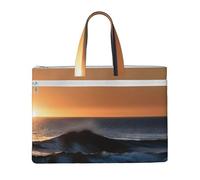 GaxfjRu Last Sun Rays of Over The Sea Waves - Bolsa de lona para laptop para mujer, bolsas de trabajo casuales para viajes, oficina, universidad
