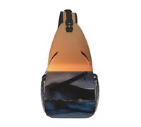 GaxfjRu Last Sun Rays of Over The Sea Waves - Bolso cruzado con estampado de olas para mujeres y hombres, bolsa bandolera para viajes, senderismo, mochila cruzada