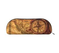 GaxfjRu Law of the Compass Navigation - Estuche compacto y portátil para bolígrafos, organizador de cuero con cremallera galvanizada, estuche para lápices