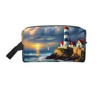 GaxfjRu Lighthouse - Bolsa organizadora de cosméticos de viaje con estampado de diamantes, bolsa de maquillaje grande para mujeres, para cosméticos, artículos de tocador, Blanco, Talla única