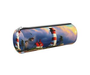 GaxfjRu Lighthouse Diamond Painting - Estuche de piel con cremallera para bolígrafos y lápices, diseño de diamantes