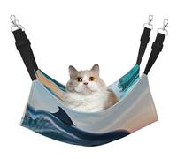 GaxfjRu Lindo delfín que salta la cama ajustable para gatos, hamaca para ventana, acogedora cama de terciopelo para mascotas y descanso para gatitos
