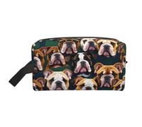 GaxfjRu Lindo inglés bulldog impresión Viaje Cosméticos Bolsa Organizador Grande de Maquillaje Mujeres para Cosméticos Artículos de tocador Accesorios, blanco, Talla única, Color blanco., Talla única