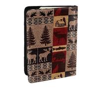 GaxfjRu Lodge Bear - Cartera para pasaporte con estampado de ciervos y peces, para mujer, bolsa de viaje esencial para pasaporte para hombres