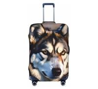 GaxfjRu Lovely Husky - Funda protectora para maleta de viaje, lavable, antiarañazos, Black, M