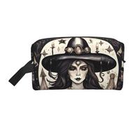 GaxfjRu Magica Brujería Hechicería Bohemia impresión Viaje Cosméticos Bolsa Organizador Grande Bolso de Maquillaje Mujeres para Cosméticos Accesorios de tocador, blanco, Talla única, Color blanco.,